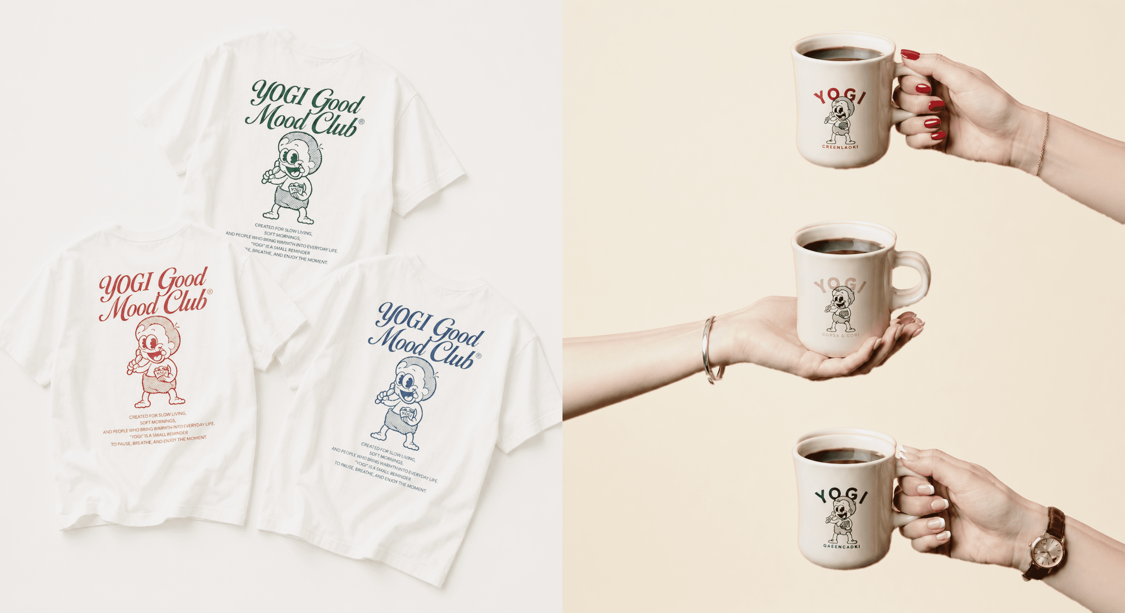 YOGI のTシャツとマグカップ